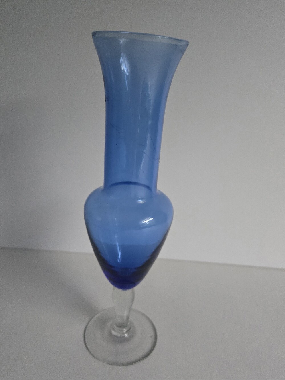 Blue Glass Vase Vtg